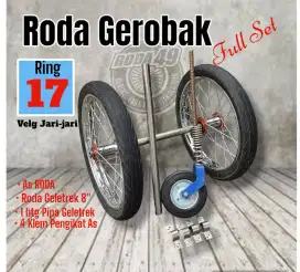 Roda gerobak ring 17 velg jari jari full set