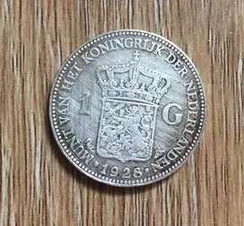 Coin lama mata uang Belanda 1 gulden thn 1928