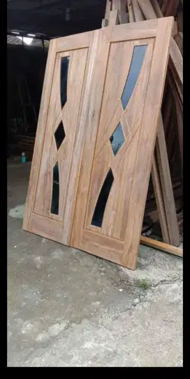 Pintu jendela kusen minimalis jati dan mahoni