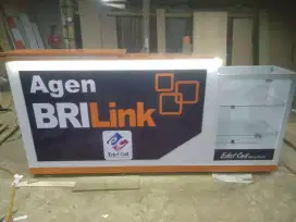Meja Kasir Etalase BRILINK BerLogo Nama Bisa Request. Bayar Bisa COD