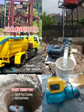 SUMUR BOR/SALURAN MAMPET/SEDOT WC/KURAS TANDON/SERVIS POMPA AIR