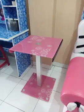 meja kaca sudut 45cm