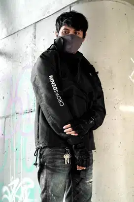Jumper Hoodie Crowsdenim Multifunction Series Black