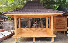 saung gazebo kayu jati belanda ukuran 3×2