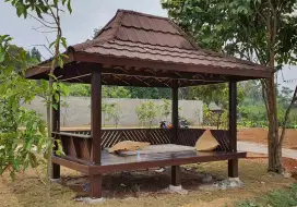 saung gazebo gubuk Kayu 3×2 artistik kokoh