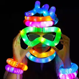 Mainan Light Up Pop Tubes Mainan Lampu Stick Pipa Selang Fidget Tube T