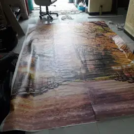 Jasa pemasangan wallstiker wallpaper vynil lantai dan karpet