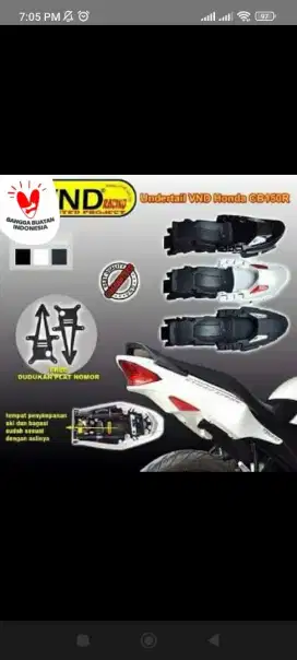 Undertail Selancar CB150R Old Warna Hitam