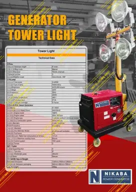 Light Tower 4 x 400 Watt Diesel Lampu Pancang