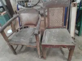 Kursi sepasang set antik busa tdk ada kain