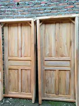 PINTU JATI KUSEN + DAUN 1SET
