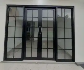 Pintu Kaca Aluminium, pintu frameless, pintu swing kaca