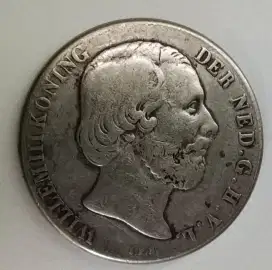 Koin Belanda WILLEM III 1865 Netherlands 1 Gulden