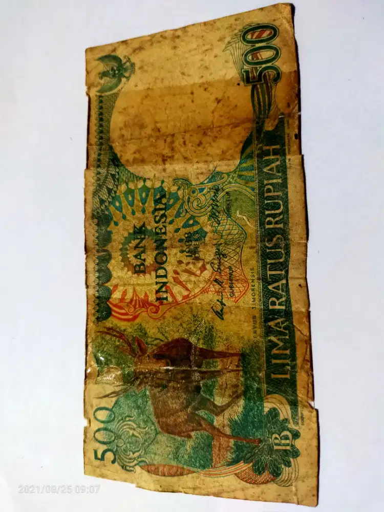 Duit kertas 500 rupiah orang hutan