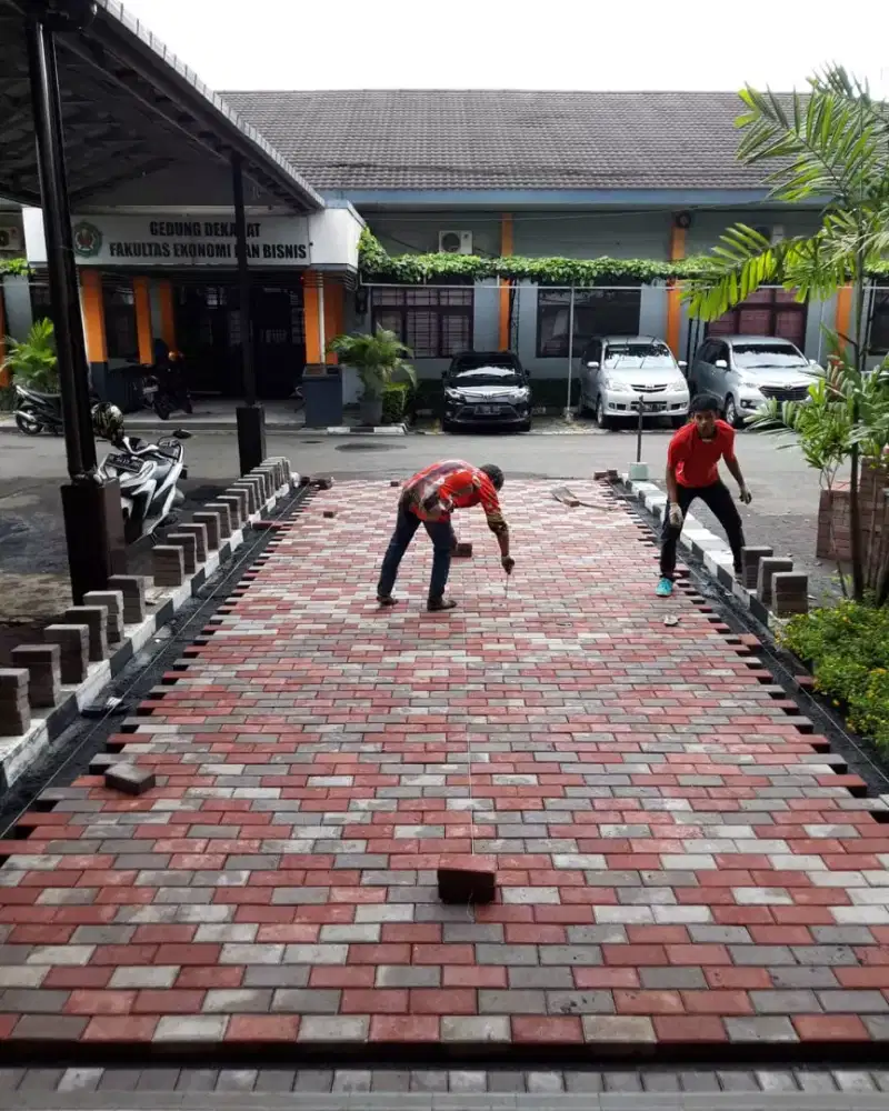 Pasang Paving Block Bata Warna & Polos Terima Beres Harga Bisa Nego