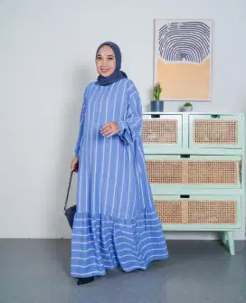 Gamis crinkle salur