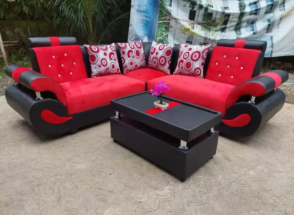 Sofa sudut arnis combinasi warna
