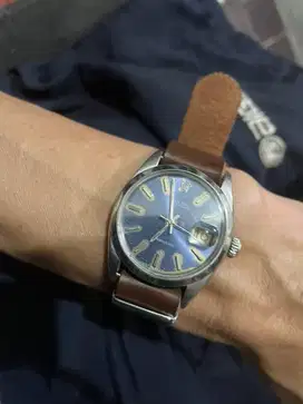 Rolex vintage oysterdate 6694 head only blue dial est 1970s rare  ori