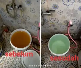 Filter penjernih air sumur keruh kuning bau