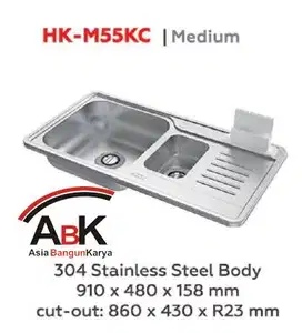 Kitchen Sink HOCK HK-M55 KC / Wastafel Dapur Cuci piring