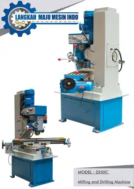 Mesin Milling Drilling Bor Frais Vertical Swivel Meja Berputar ZX50C