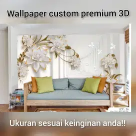 Wallpaper custom 3D motif bunga