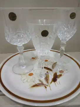 Gelas crystal D. Arques france 19cm 1set.