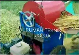 (RUMAH TEKNIK JOGJA)Tresher perontok padi komplit mesin penggerak