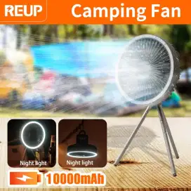 reup kipas angin rechargeable with lampu led