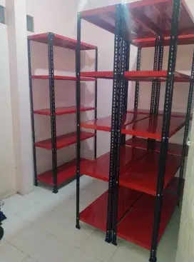 rak besi warna merah kokoh baru dan murah