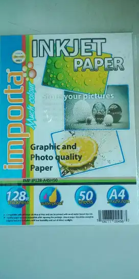 Inkjet Paper 128 gr 1 Pak ( Isi 50 pcs a6nd 100 pcs)