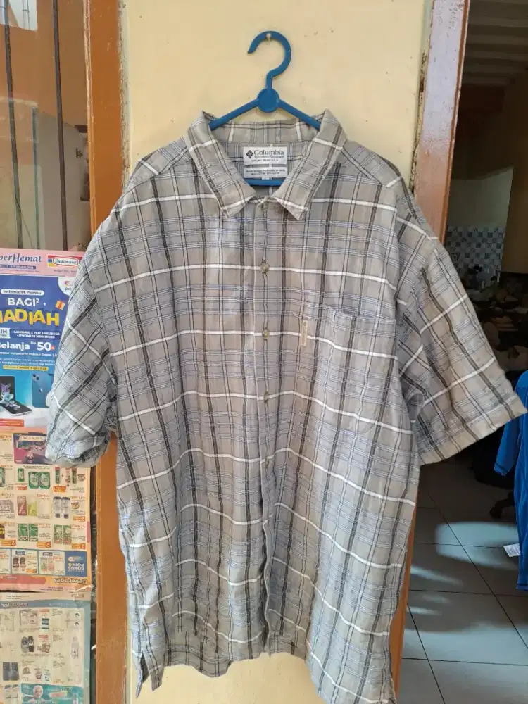 Kemeja columbia original abu size XL jual murah aja BU banget hari ini