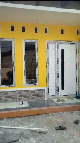 Pintu panel double & jendela minimalis