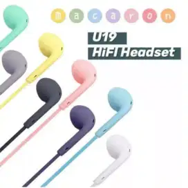 Headset Earphone Macaron Super Bass Premium Stereo