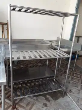 Rak stainless 3 susun type 304 peralatan dapur cafe & resto