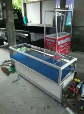 Etalase display hp kartu perdana ukuran custom