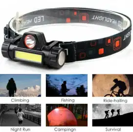 Senter kepala Cree plus led cob Rechargeable magnet - Headlamp led