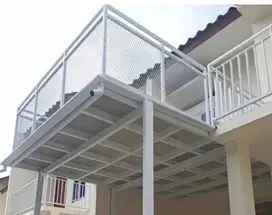 Kanopi balkon. Kanopi alderon. Mezzanine caffe outdoor