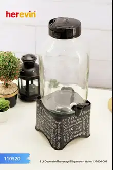 Dispenser Jar Toples Kaca Kran dengan Kaki