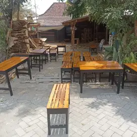 Meja warkop cafe full kayu jati