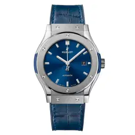 Hublot Classic Fushion Blue Dial Titanium 42m - New in Box