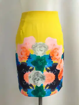 Rok span fashion flower skirt premium