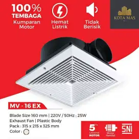 Ceiling Exhaust Fan Plafon Maspion MV16EX Hexos Kamar Mandi Kecil Baru