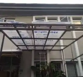 Kanopi atap solartuff flat,spandek,clear,alderon,kaca, dll..