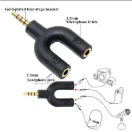 SPLITTER AUDIO 3.5MM 2 IN 1 MODEL U MALE TO FEMALE