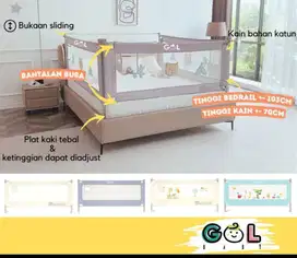 Paket GOL Baby Bed Rail Pembatas Kasur dan GOL Baby Safety Gate