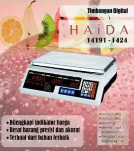 Terlaris Timbangan Digital Merk Haida 40Kg Original Bisa Kirim RI