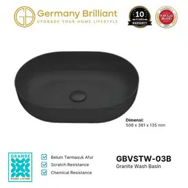 Germany Brilliant Granite Wash Basin Wastafel Granit GBVSTW03-B murah