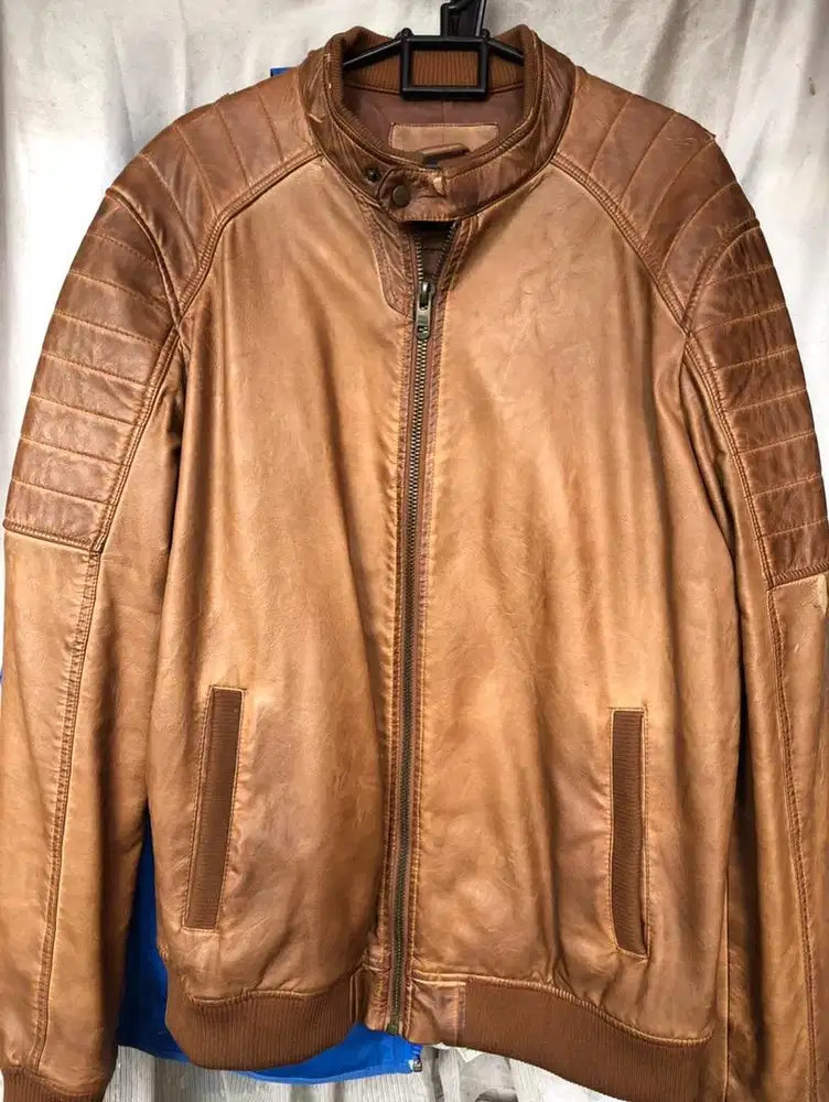 Jaket kulit semi kulit pria cowok