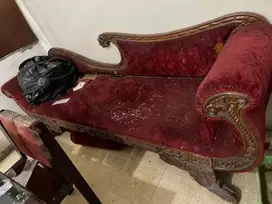 Sofa kayu jati ukiran vintage 1980an